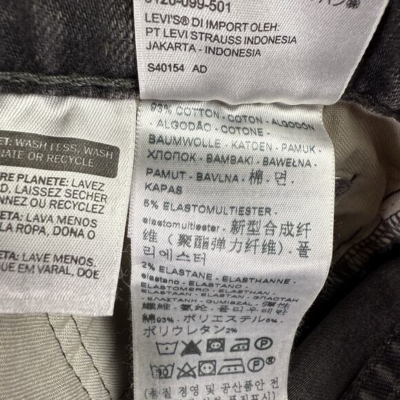 Levi's 511 Jeans 32 x 36 Grey NWT Slim Fit 2 Way. Stretch CLassic Dark Wash - Picture 14 of 16